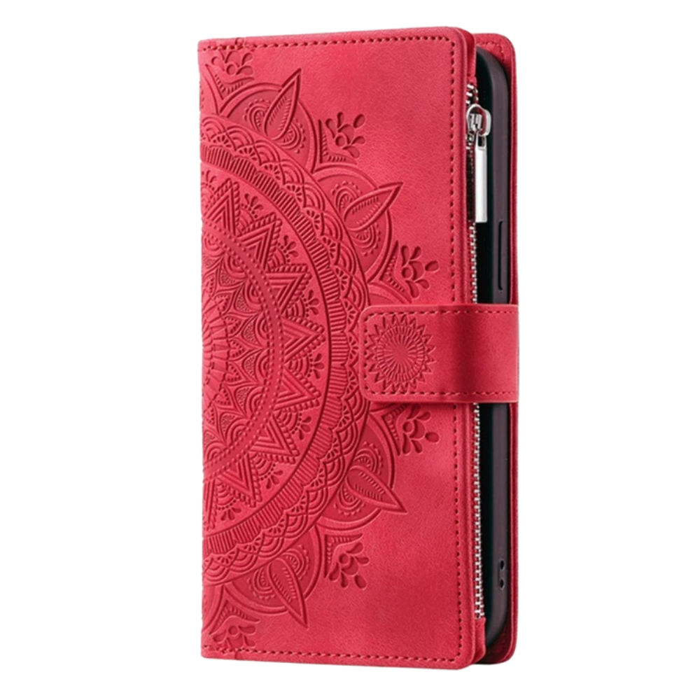 Caelina Magnetic Leather Wallet iPhone Case With Straps