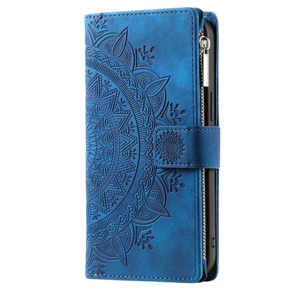 Caelina Magnetic Leather Wallet iPhone Case With Straps