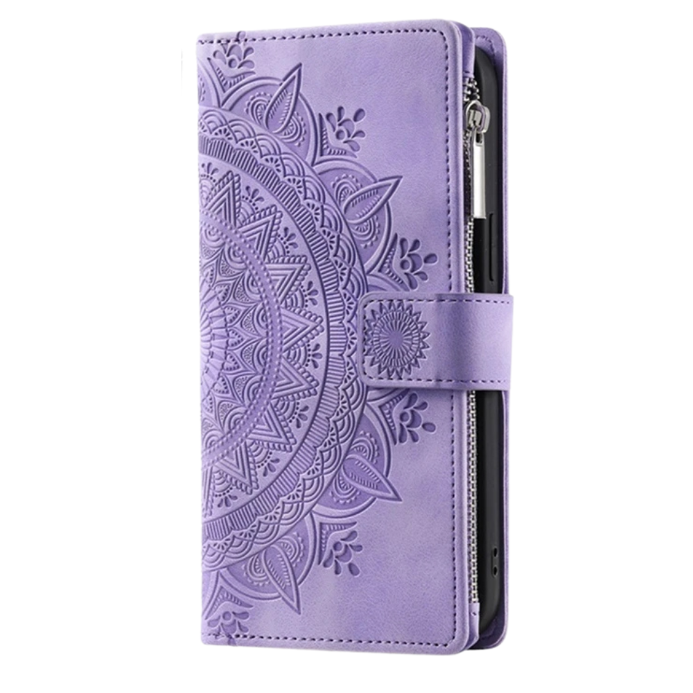 Caelina Magnetic Leather Wallet iPhone Case With Straps
