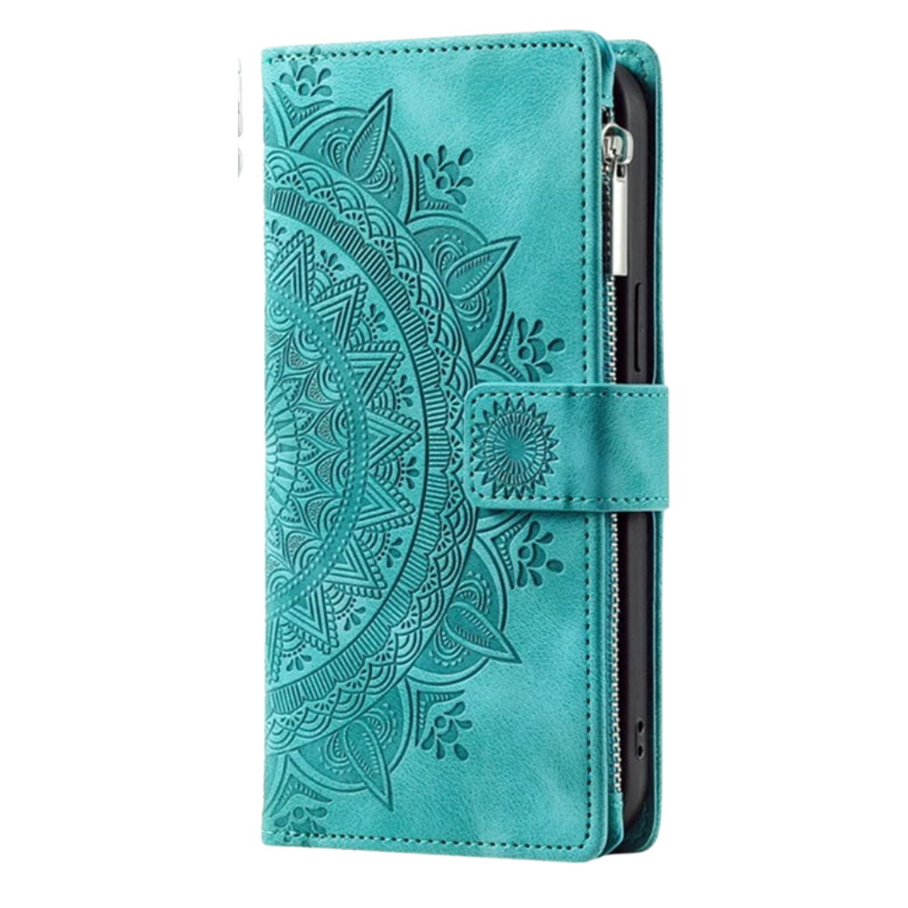Caelina Magnetic Leather Wallet iPhone Case With Straps