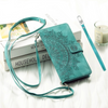 Caelina Magnetic Leather Wallet iPhone Case With Straps