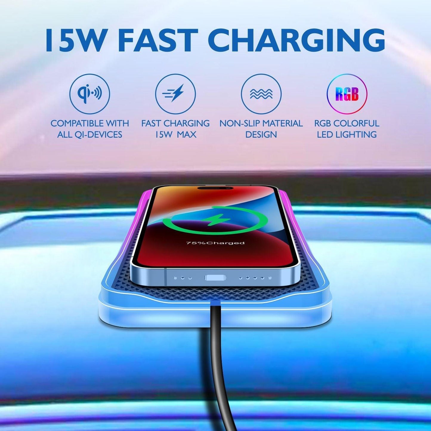 Converti Fast Charging Wireless Charging Pad With RGB LED - Astra Cases IE
