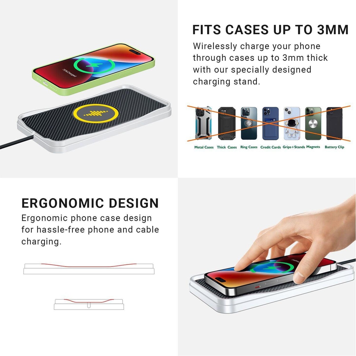 Converti Fast Charging Wireless Charging Pad With RGB LED - Astra Cases IE