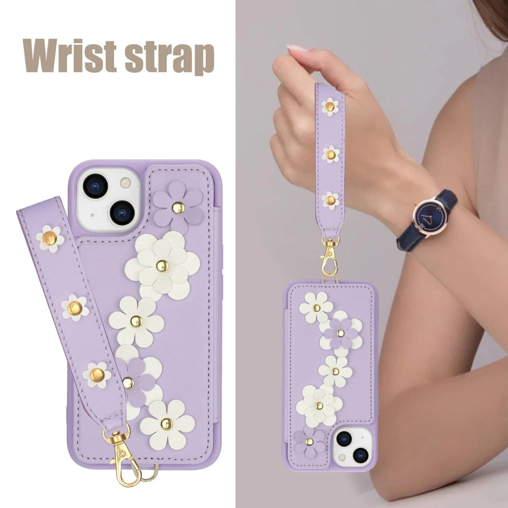 Venia Floral Design Detachable Wallet iPhone Case