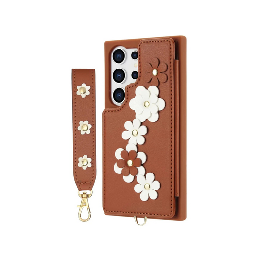 Verus Floral Design Detachable Wallet Galaxy Case