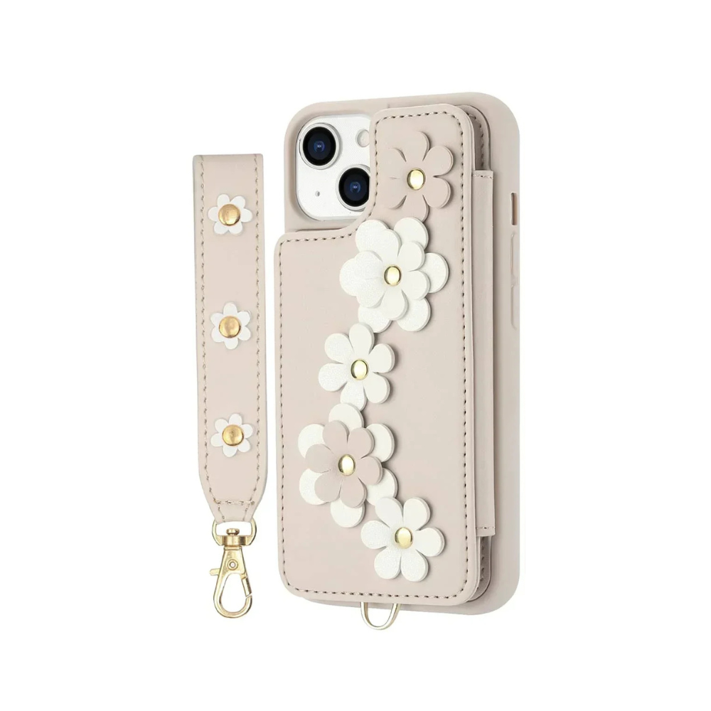 Venia Floral Design Detachable Wallet iPhone Case