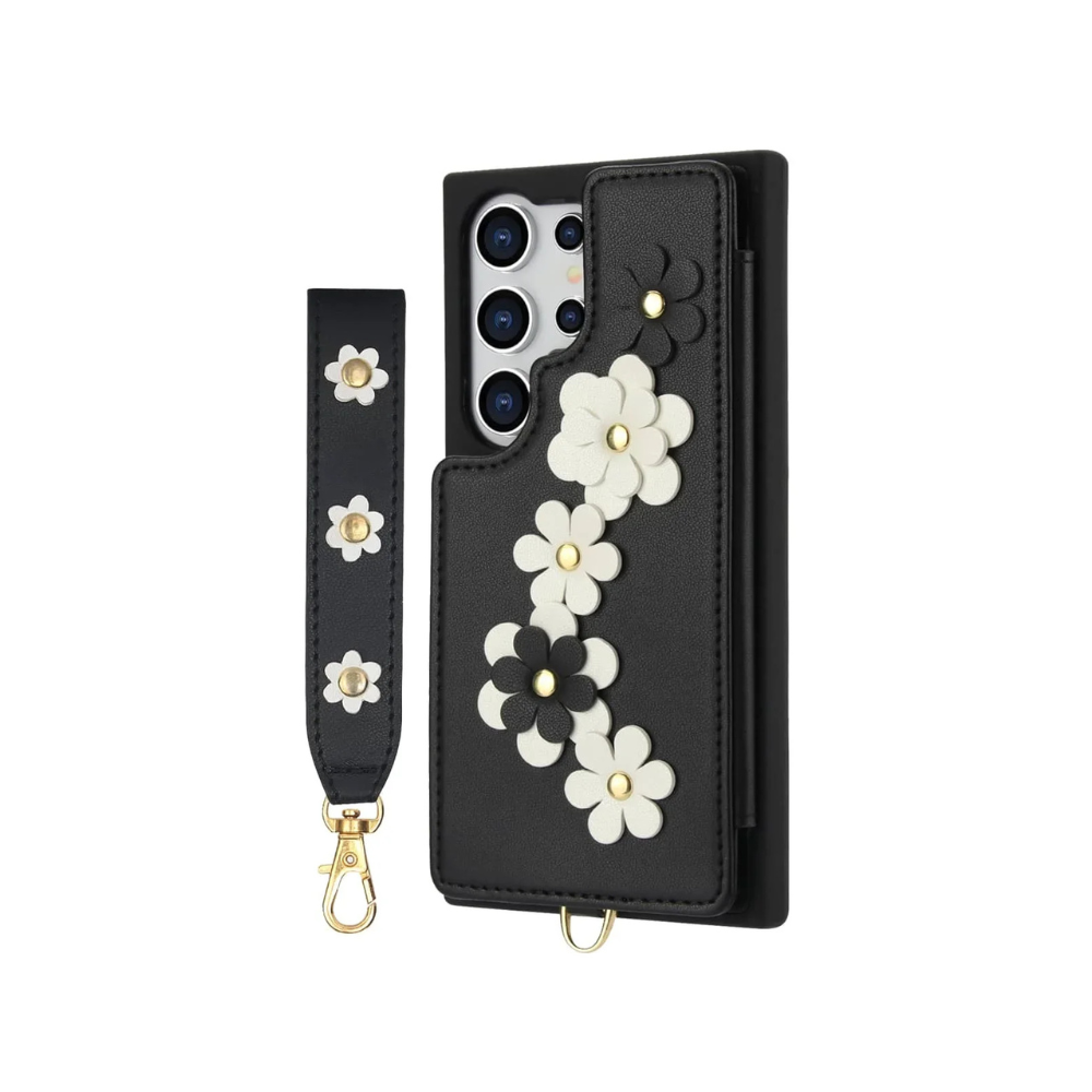 Verus Floral Design Detachable Wallet Galaxy Case