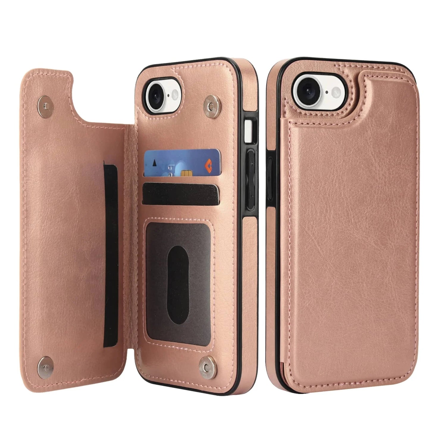 Vistor Leather Flip Wallet Case For iPhone 14-16 Series