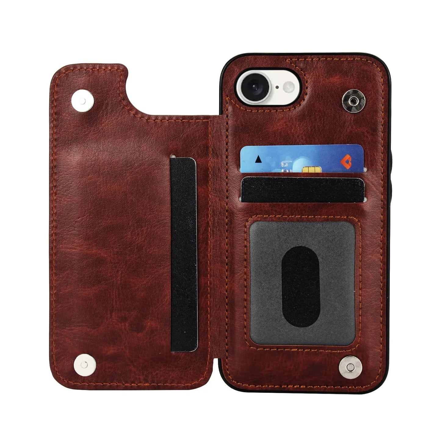 Vistor Leather Flip Wallet Case For iPhone 14-16 Series