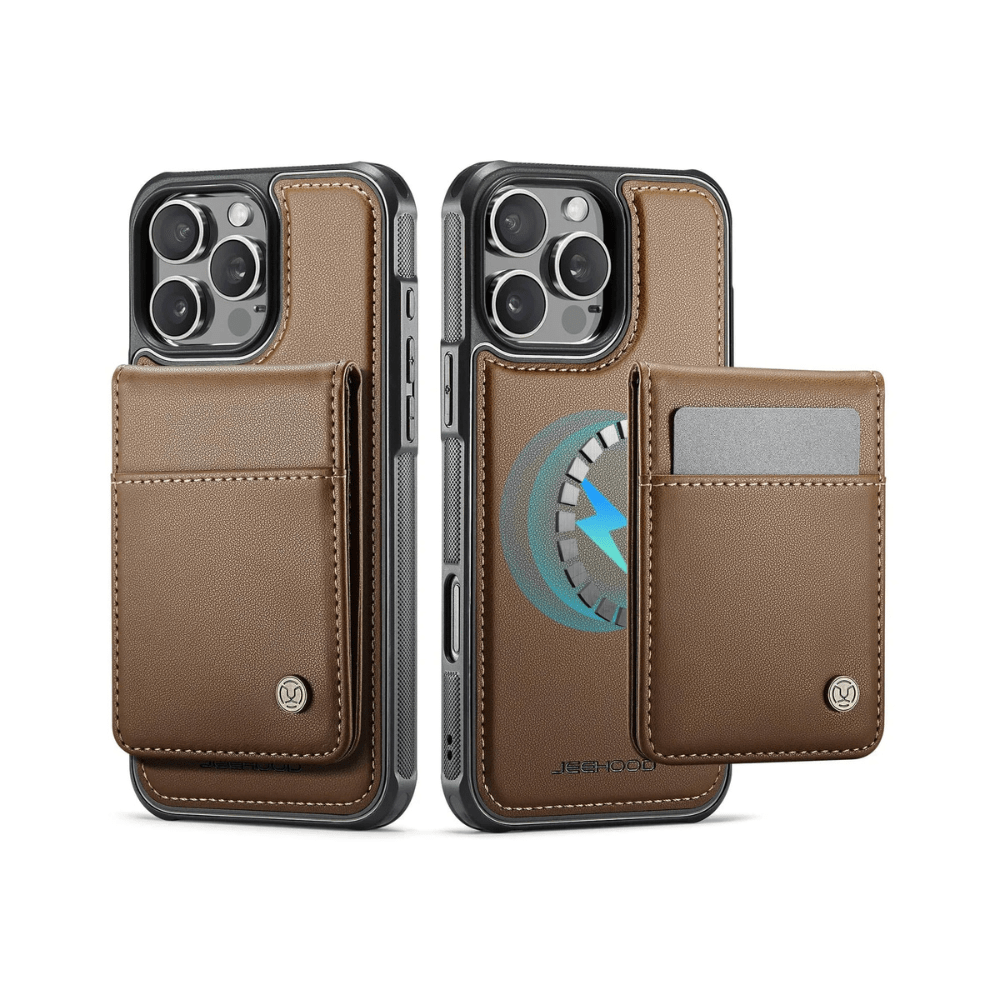 Perdo Magnetic Leather Wallet iPhone Case With Detachable Card Holder - Astra Cases