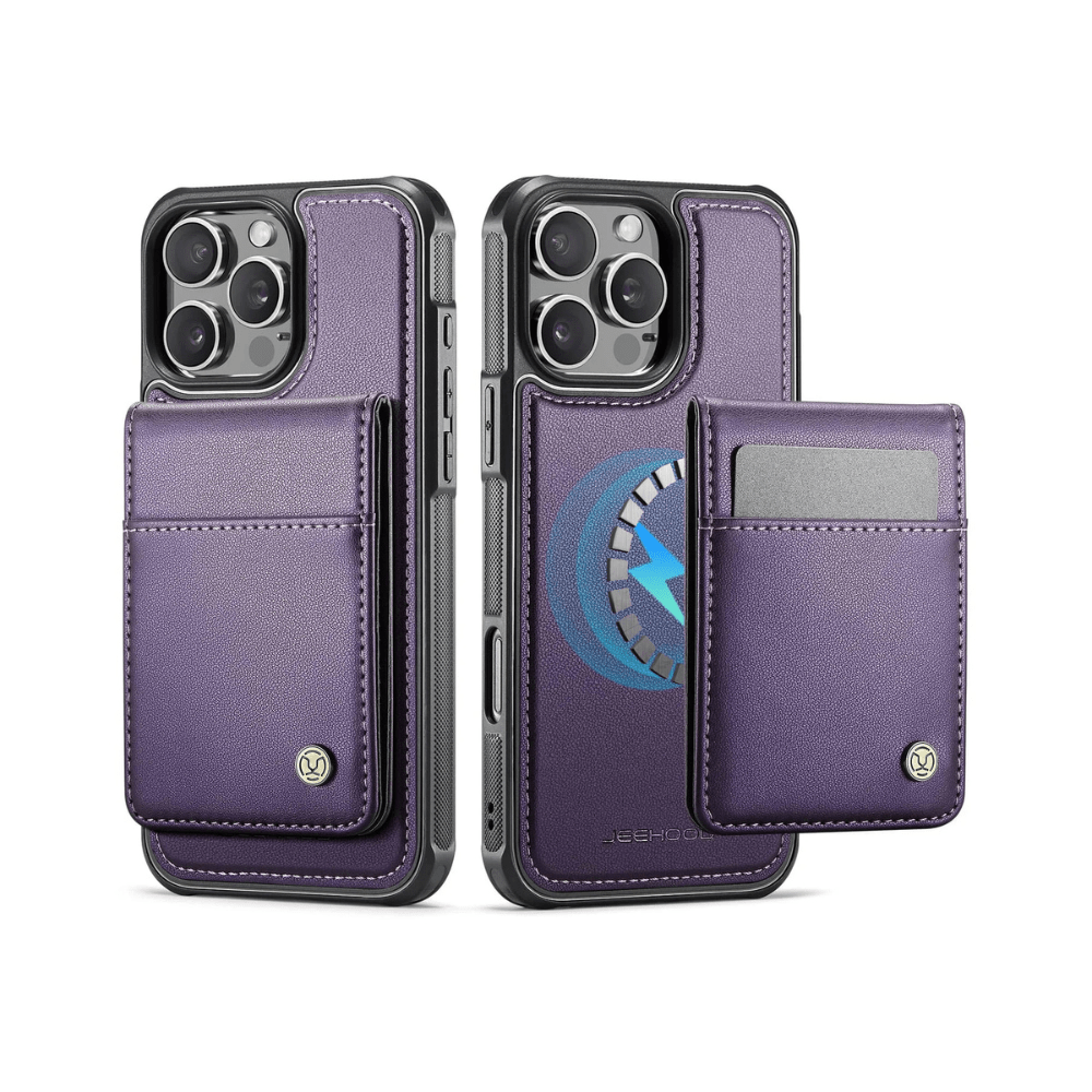 Perdo Magnetic Leather Wallet iPhone Case With Detachable Card Holder - Astra Cases