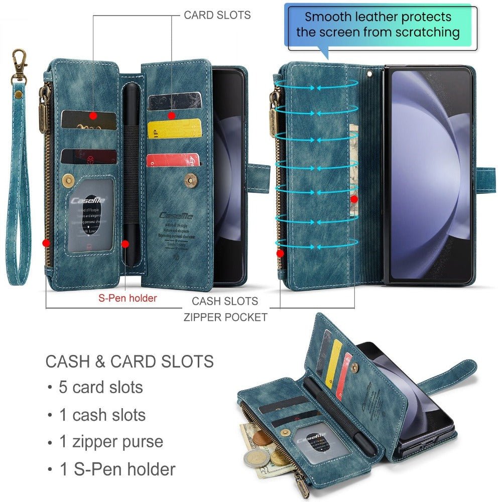 Eligo Leather Wallet Case for Galaxy Z Fold 5 With Pen Slot - Astra Cases