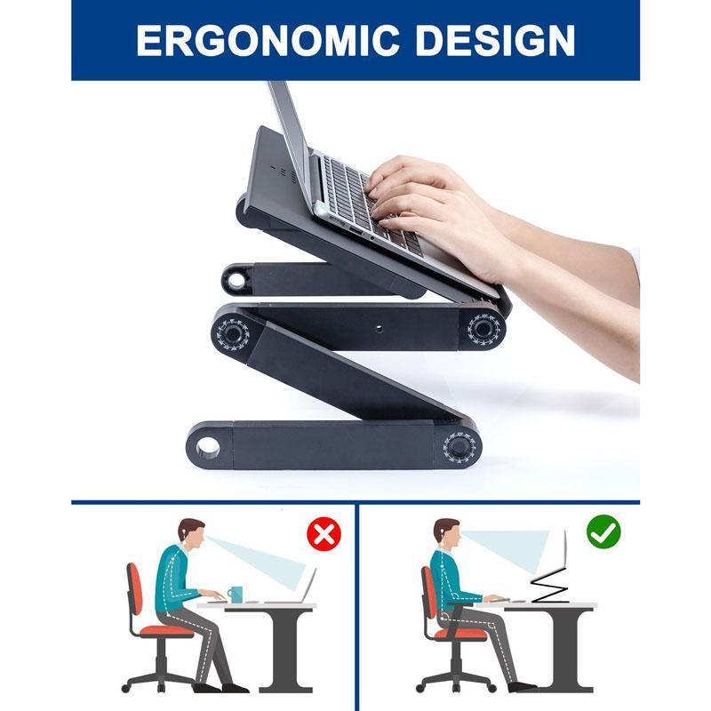 LappyLite Adjustable Ergonomic Portable Aluminum Laptop Desk (Mouse Pad Included) - Astra Cases