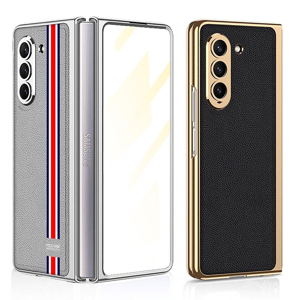 Sceptri Luxury Electroplated Leather Case For Galaxy Z Fold With 9H Tempered Film - Astra Cases